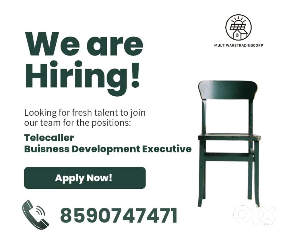 Want telecaller and business development executive cctv and solar firm