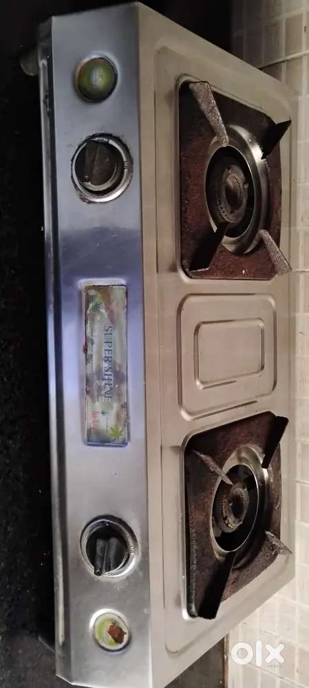Old 2 burner lpg gas stove stainless steel, 11 years old