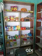 Kiranam shop Wooden racks by 2 one Steel rack  and counter table