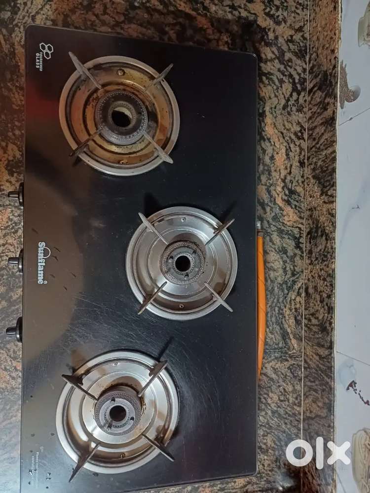 Glass Top 3 burner Sunflame Gas Stobe