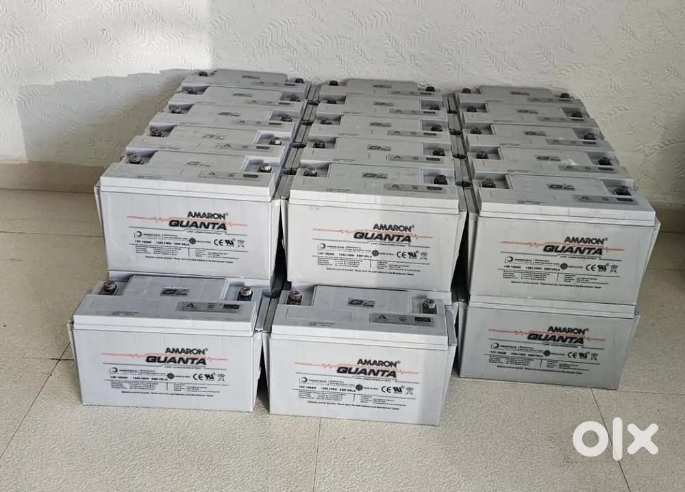 100ah Quanta used SMF Batteries 120 Nos for sale.