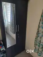 Selling 2 door wooden wardrobe with mirror