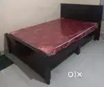 Brand new 4*6 wooden double cot 4500 mattress 2500