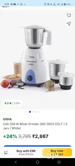 Usha colt mixer grinder
