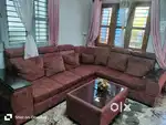 New 7 seater sofa with glass table