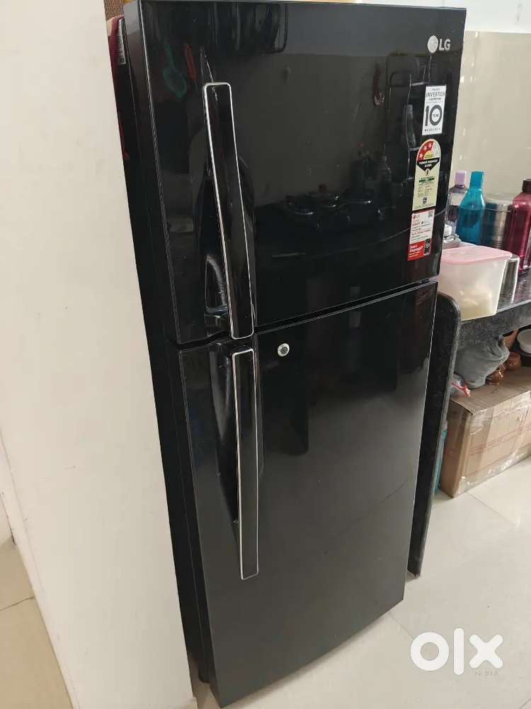 LG 260L Frost Free Double Door Refrigerator –Gloss Mirror Black Finish