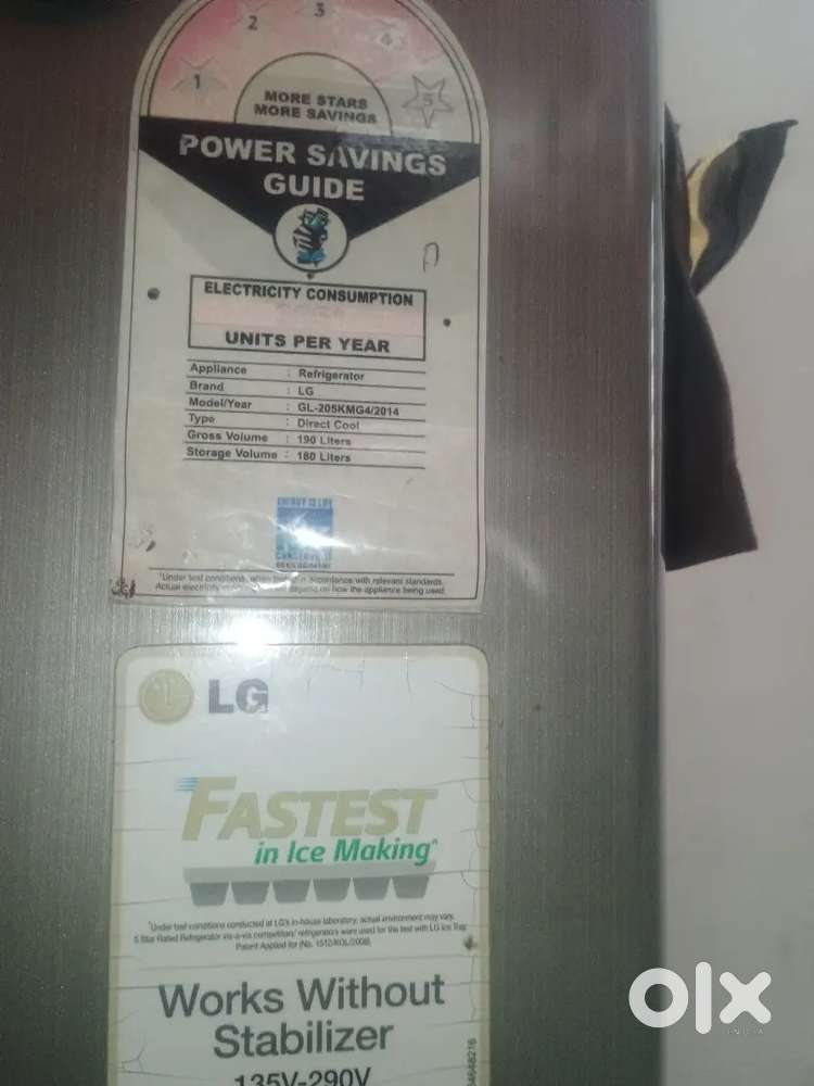 180 litre Single door refrigerator 4star rating