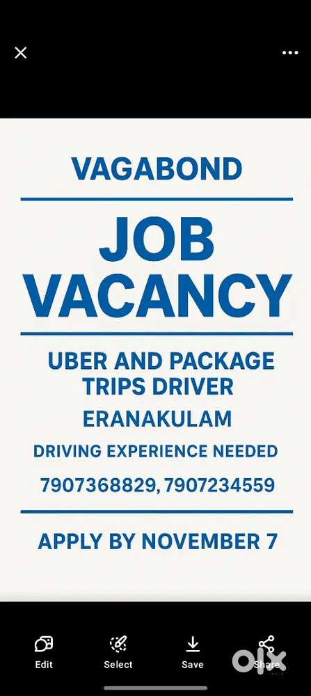 Uber driver and package driver vacancy