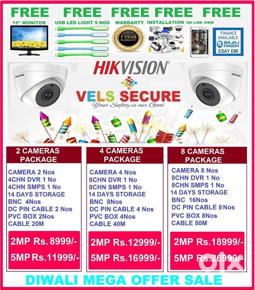 DIWALI MEGA DISCOUNT SALE        HIKVISION CCTV CAMERA 2MP   DAY