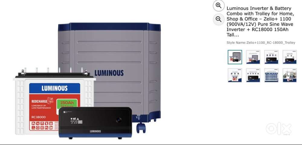 Luminous Inverter + 150Ah Battery + Trolley – Excellent Condition, 3Y