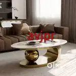 New Luxury Marble Top Center Table with Golden Base tea table coffee