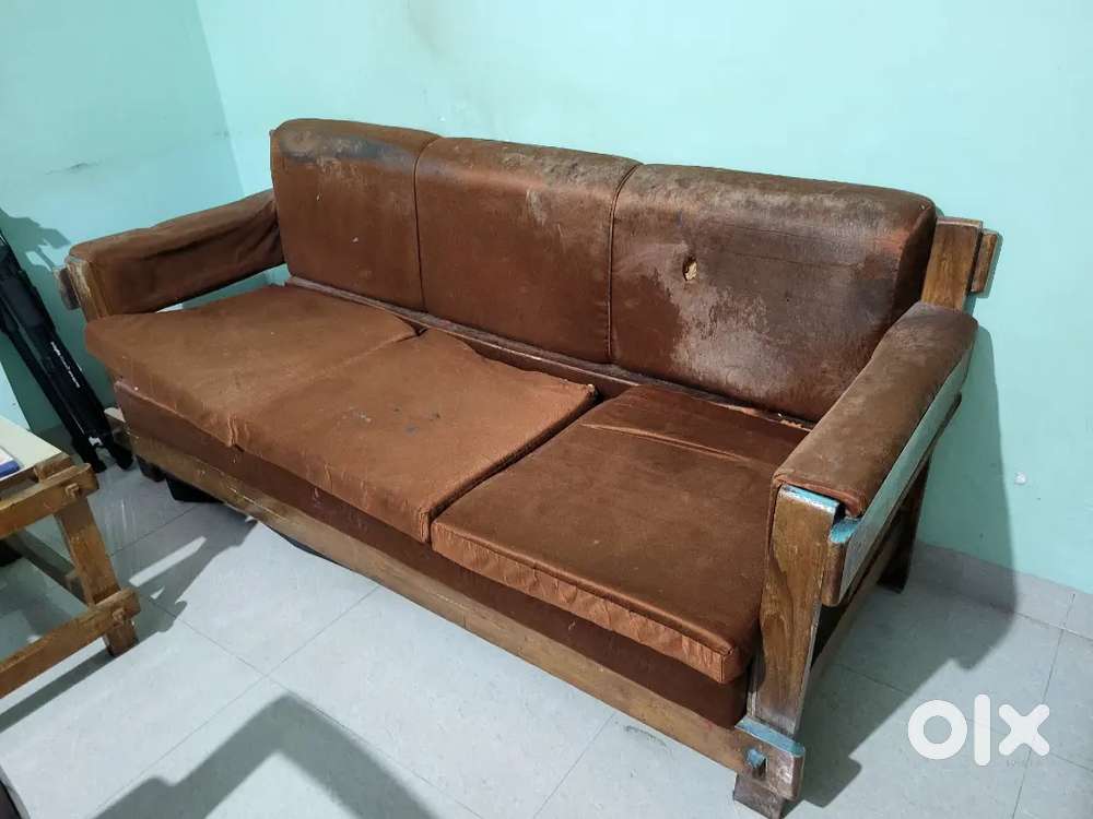 Teak Wood Sofa Set For Sale (3+1+1)