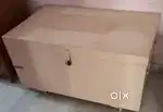 Large Wooden Storage Trunk with Wheels
