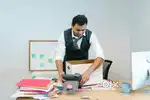 Office boy in advertising agency company