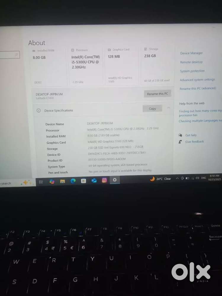Dell laptop hai 1 sal 3 mahina chala huwa hai  koyi Kami nhi hai