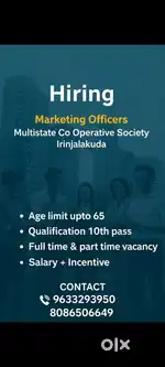 Job vacancy under a multi state co operative society irinjalakuda