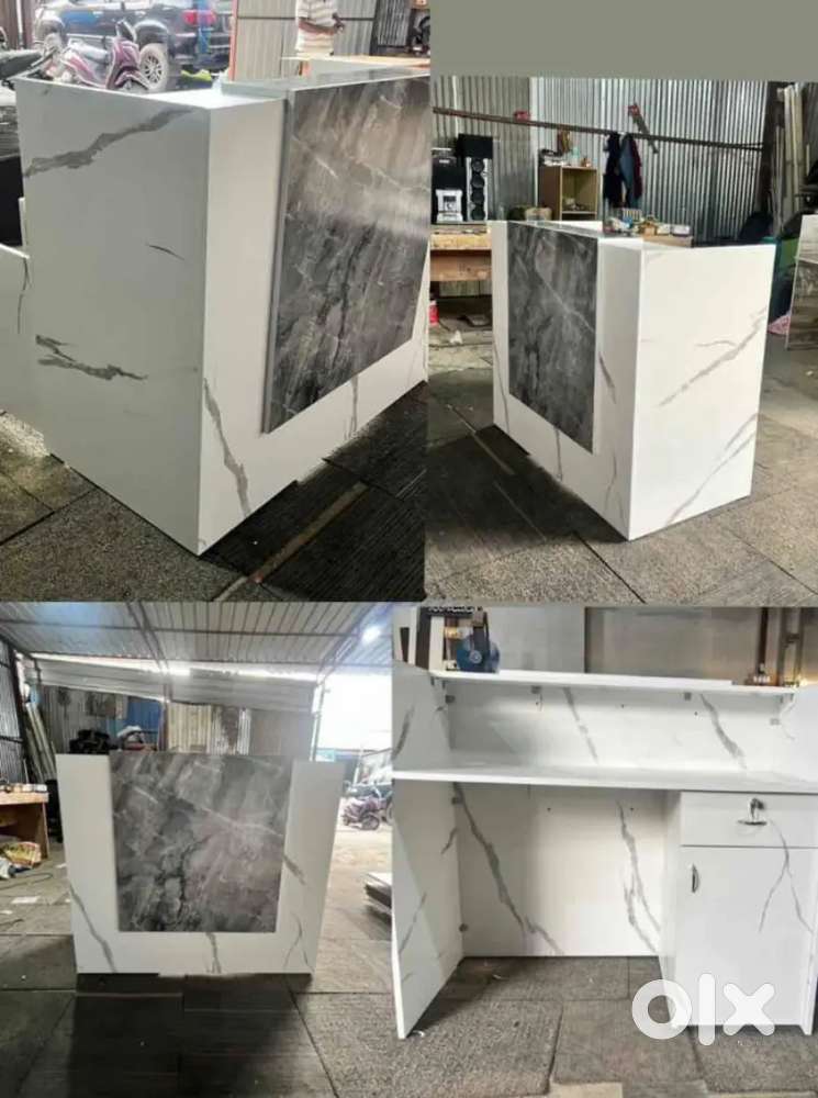 Modern Reception Table with Storage  Front Desk for Office / Clinic