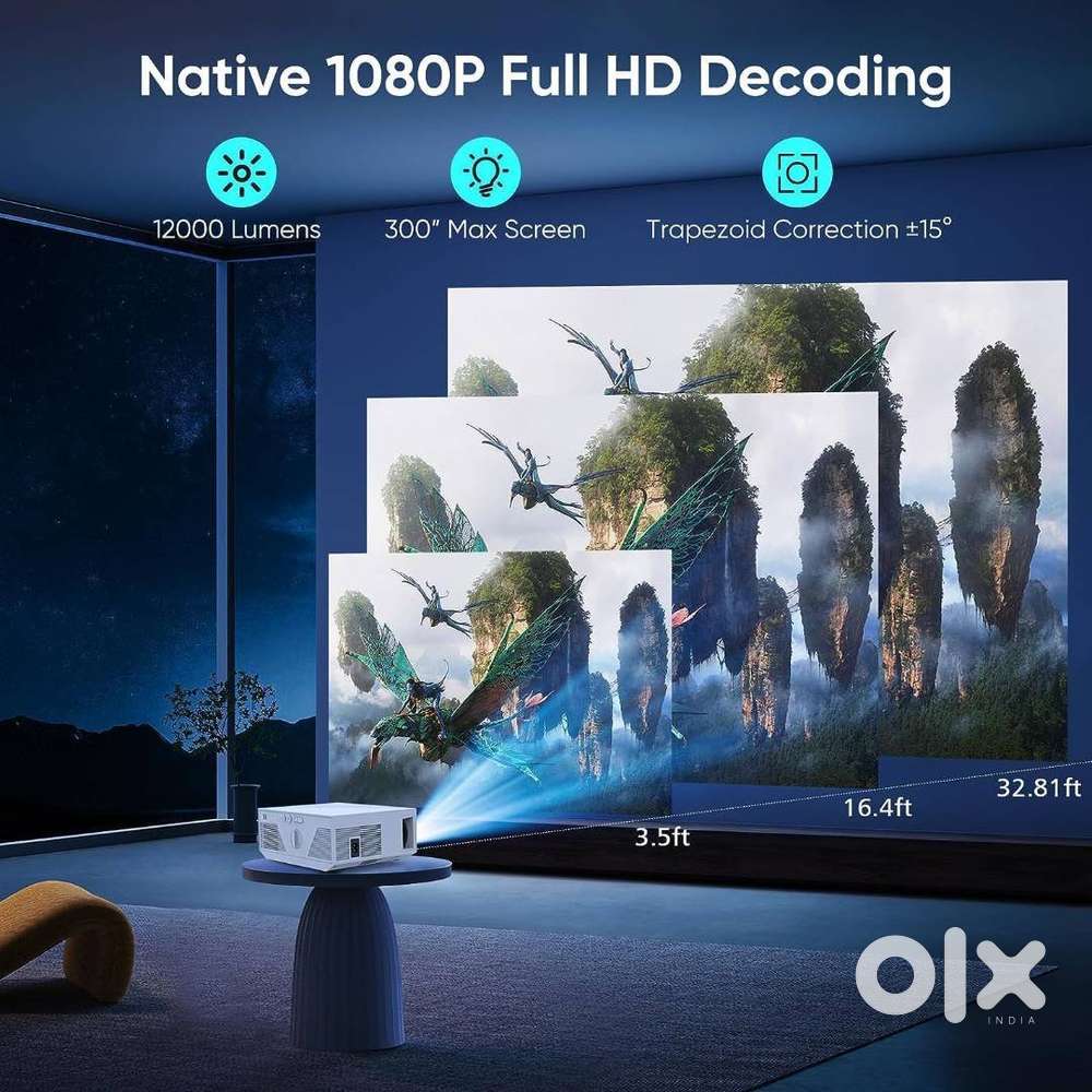 Offer 150 inch WiFi Projector Watch Tv,Movies,cricket onBig screen