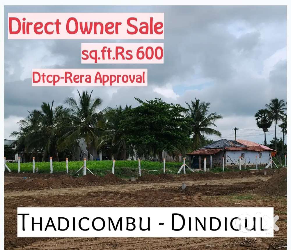Thadicombu - Dtcp Rera approval plots sale. Direct owner sale