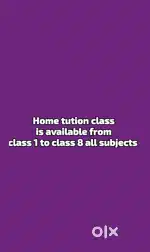 Home tution class is available