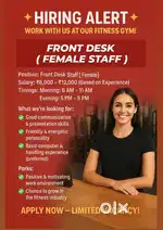 Front Desk Staff For GYM (Female only)