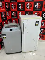 SAMSUNG WHITE COLOUR SINGLE REF AND SAMSUNG TOPLOAD WASHING MACHINE