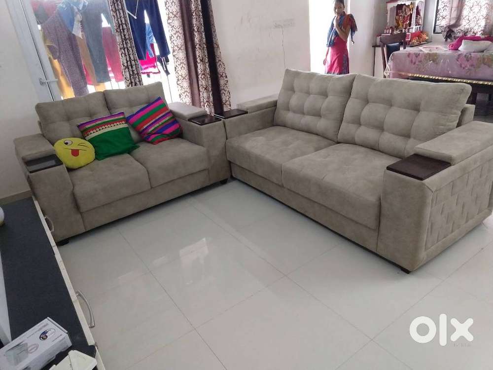 3+2 Wooden Sofa with wood handles