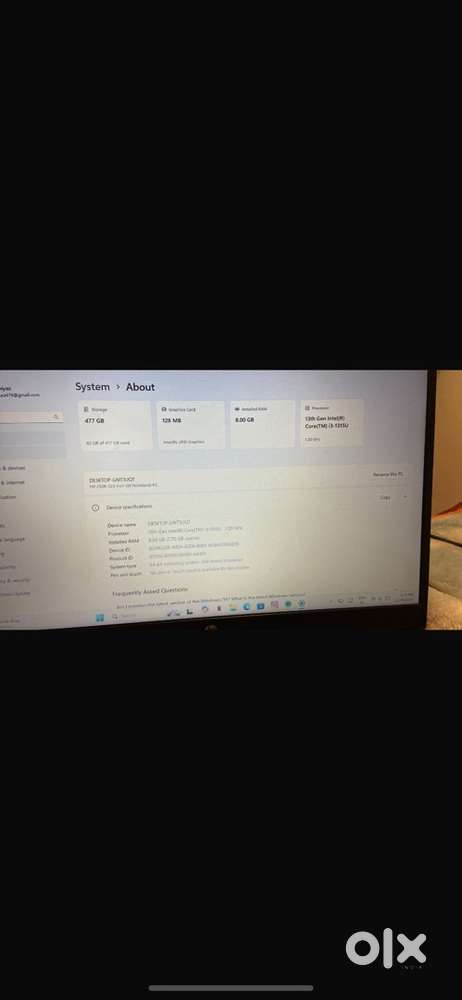 Hp laptop 250R 15.6 inch G9 notebook pc