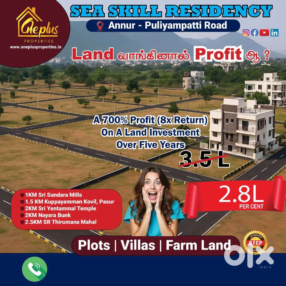 LAND IN SALE ANNUR - PULIYAMPATTI ROAD (Affordable Price )