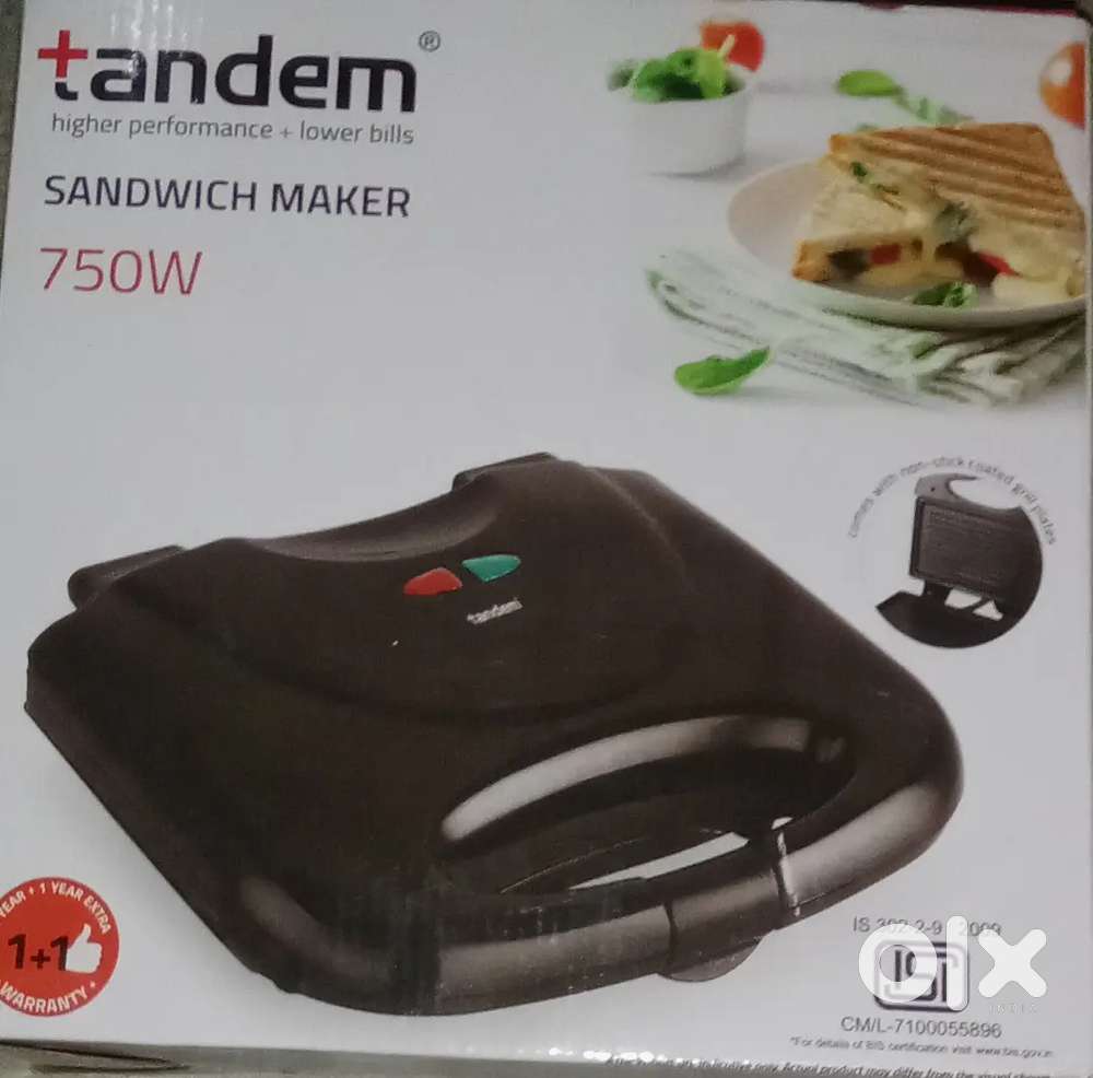 Tandem sandwich maker 750w 1+1 2 year ki warranty