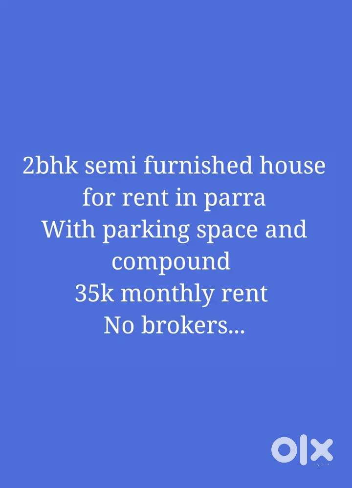 2bhk semi furnished house for rent in parra