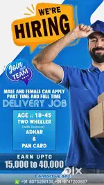 Delivery Agents needed Urgently(Part time & Full time)