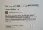 Macbook Pro 16-inch M4 Pro 48GB/ 512GB Sealed Space Black Non-Active