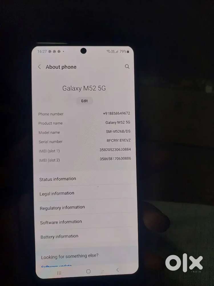 Samsung m 52 8GB RAM 128 internet all okay all original