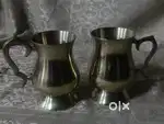 Antique pure brass solid heavy big milkmugs