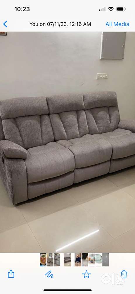 Recliner from home center and center cum dining table