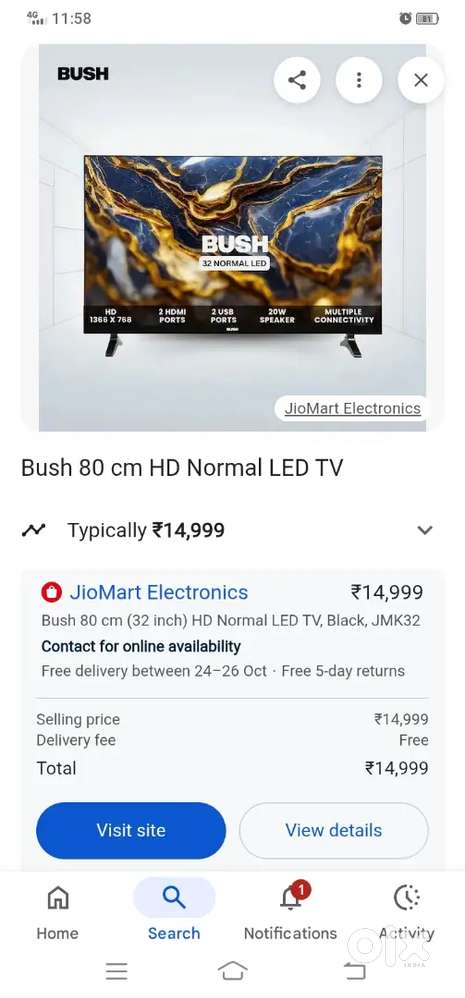 Bush company ki smart led 32 inch ki new