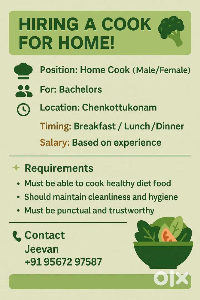 Looking for skilled chefs