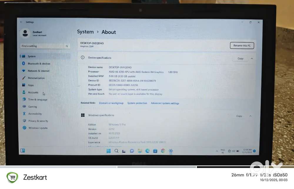 Dell Inspiron 3541 Good Condition Used Laptop