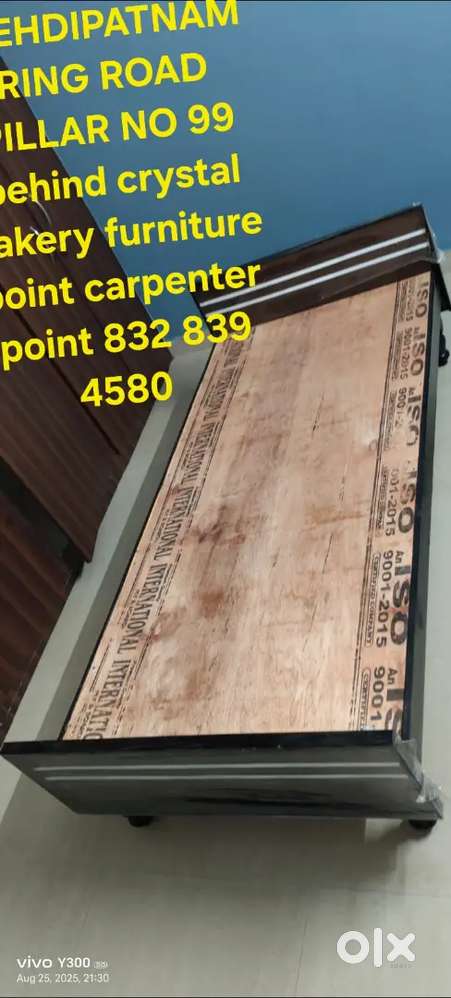 Bed cot brand new in workshop godown hardwood direct factory mfr