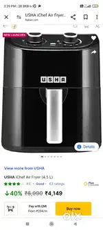 Usha ichef air fryer