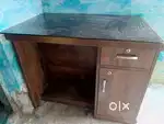Computer table with glass