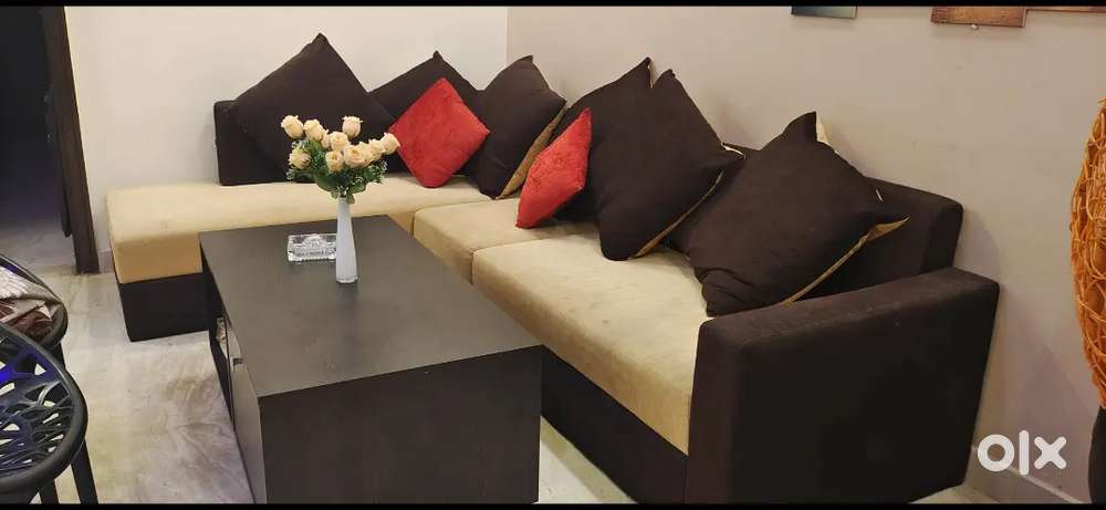 6 seater (Almost 7) Sofa set along (Table included)