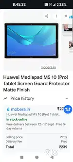 Almost Brand New Huwaie Tab M5 for Sale