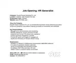 HR / Business administration (BBA/MBA preferred)
