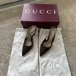 Brand New Gucci Signoria Pointed Toe Pumps in Ebony/wood