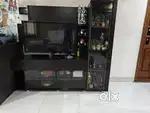 TV unit with glass showcase & LED lighting