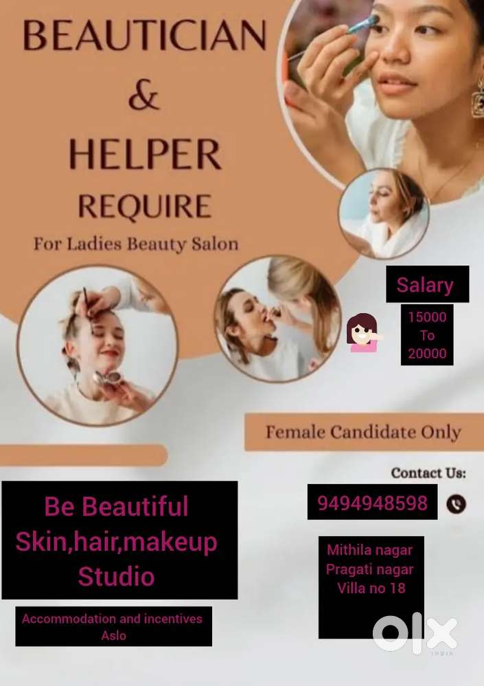 Need beautician urgent freshers also can apply