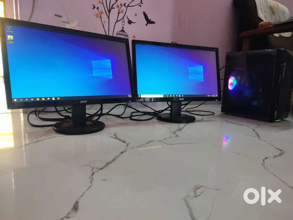 Dual monitor support ASRock & AMD PC for sale with dual monitors