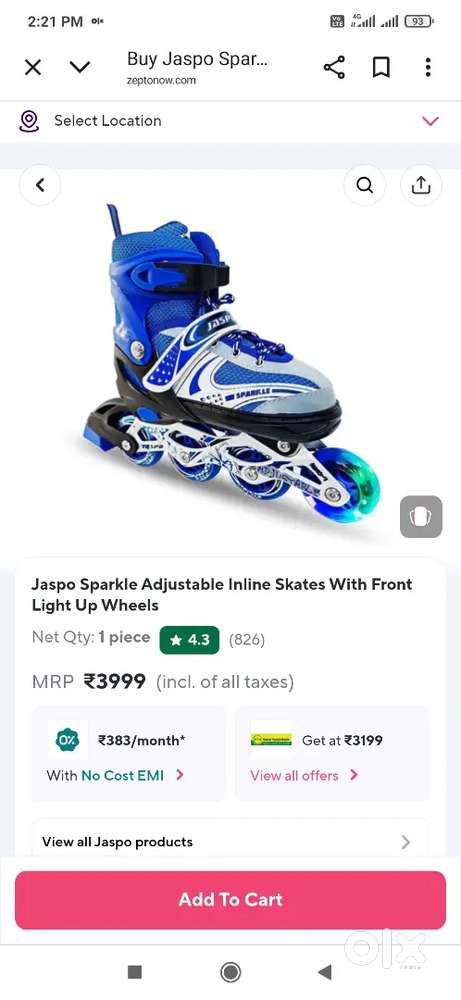 Jaspo sparkle skating shoes with safety kit